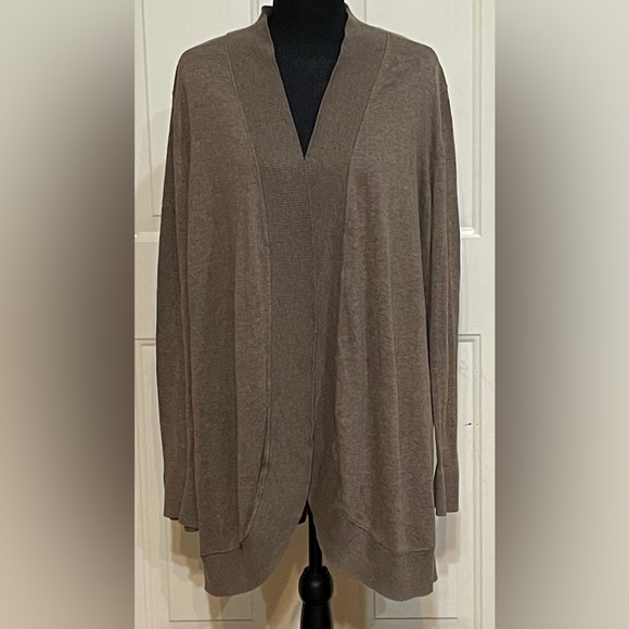 Soft Surroundings Sweaters - Soft Surroundings Brown Circle Hem Open Front Lightweight Cardigan Sweater Sz 3X